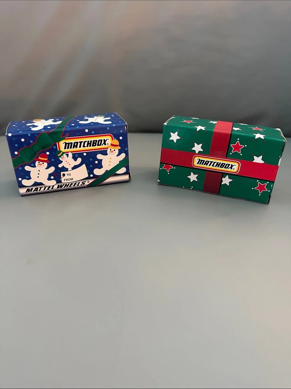 MATCHBOX Cars Holiday Gift Wrap Boxes - Green & Blue